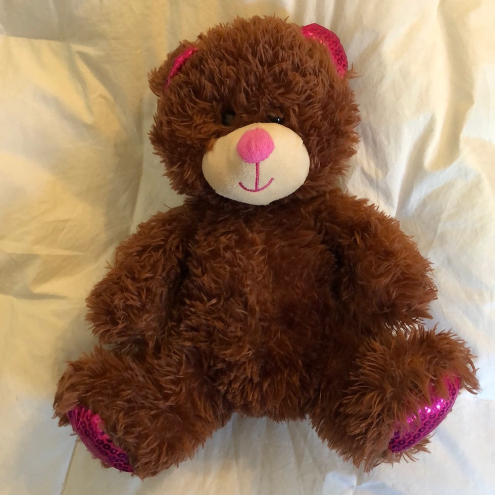 Teddy Bear with Pink Sequin feet/ears